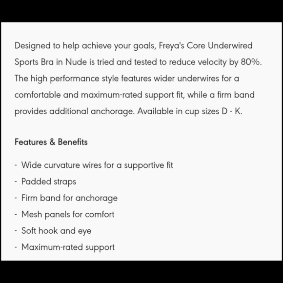 NWT Freya Active Core High Performance Underwire Sports Bra - Sz 36G US - Picture 10 of 13